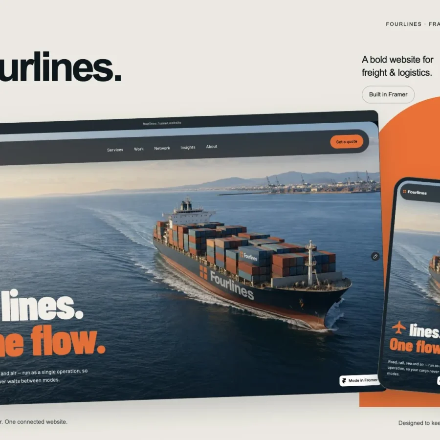 Fourlines — Logistics & Transport Framer Template — Get Design Framer Template