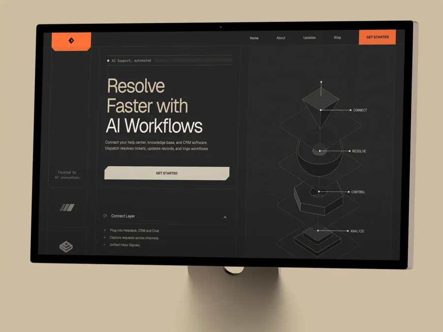 Dispatch — Terminal-style AI SaaS Website — Easyfast Framer Template