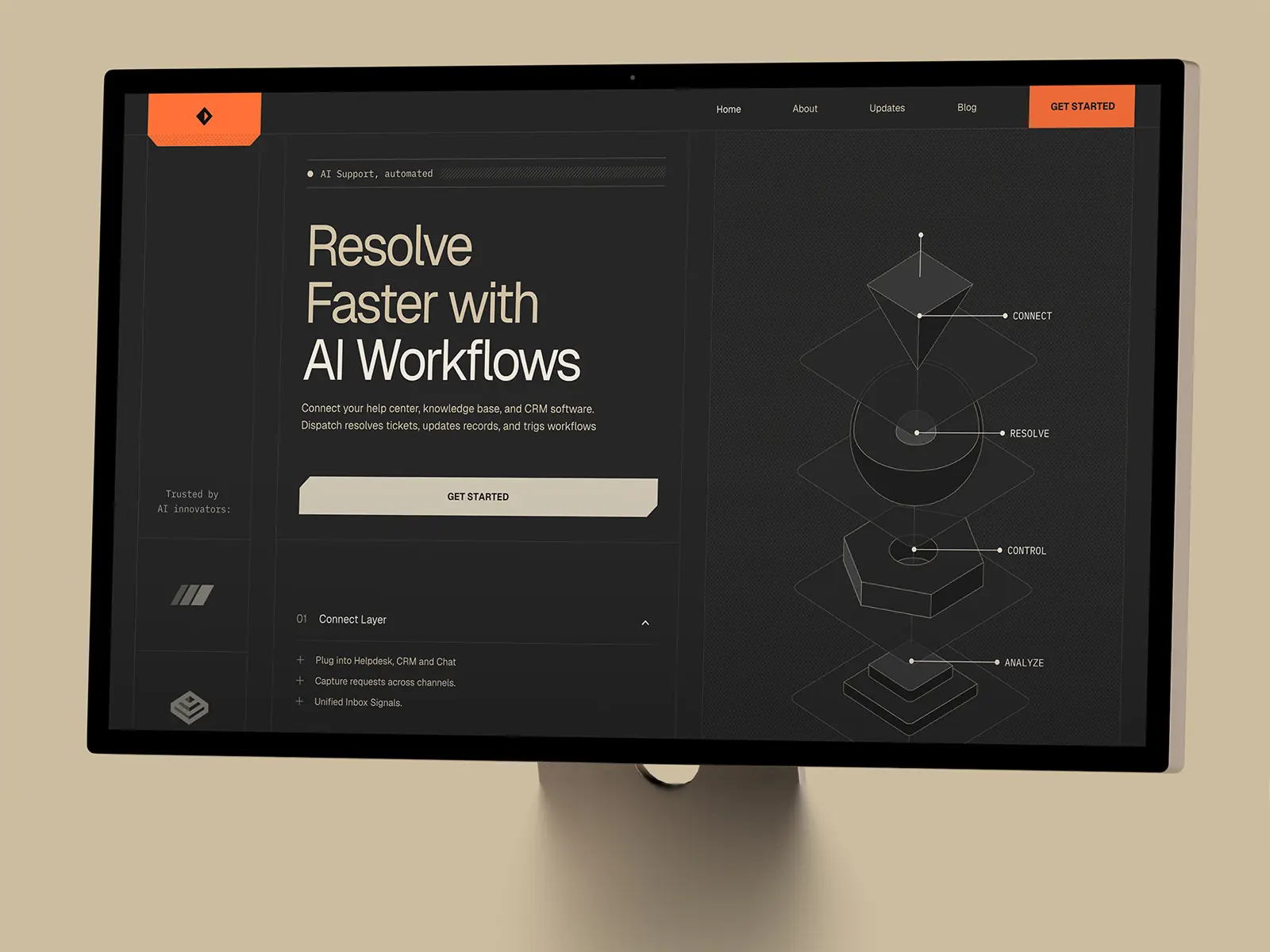 Dispatch — Terminal-style AI SaaS Website — Easyfast Framer Template