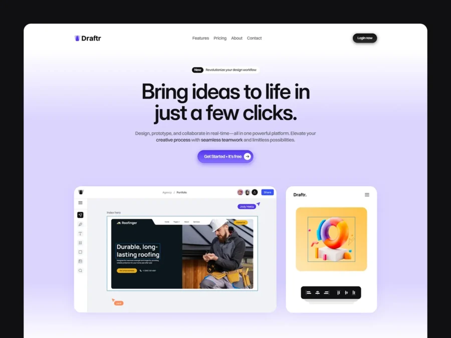 Draftr — SaaS and Software Template — Salim from Webestica Framer Template