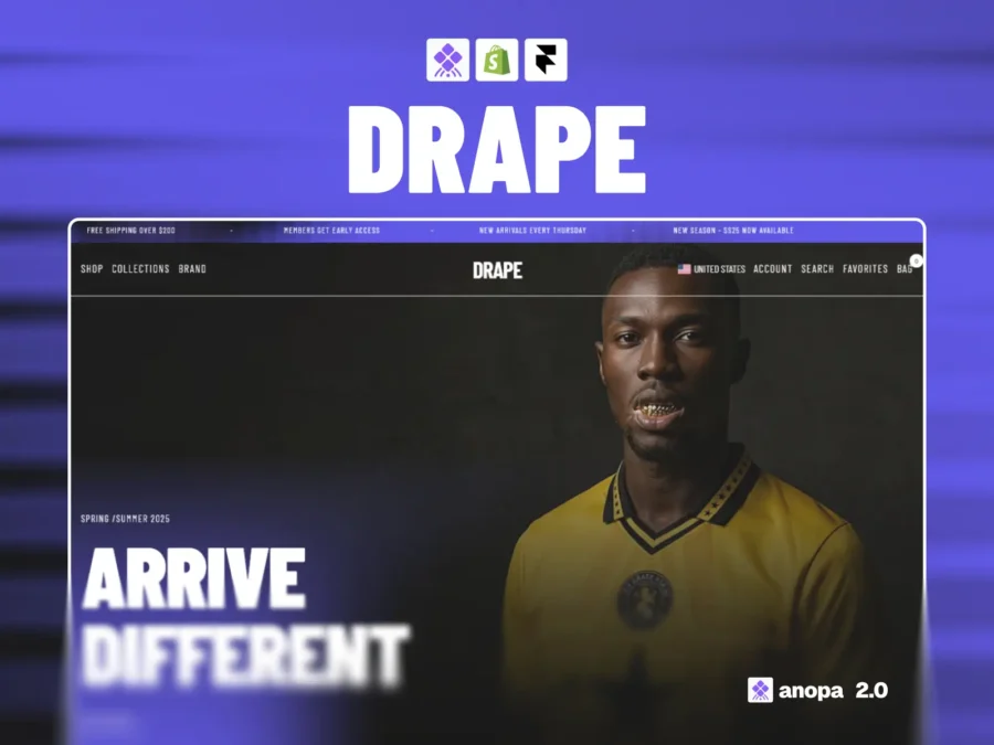 DRAPE — Fashion & Apparel Shopify Template — Kelvin O Framer Template