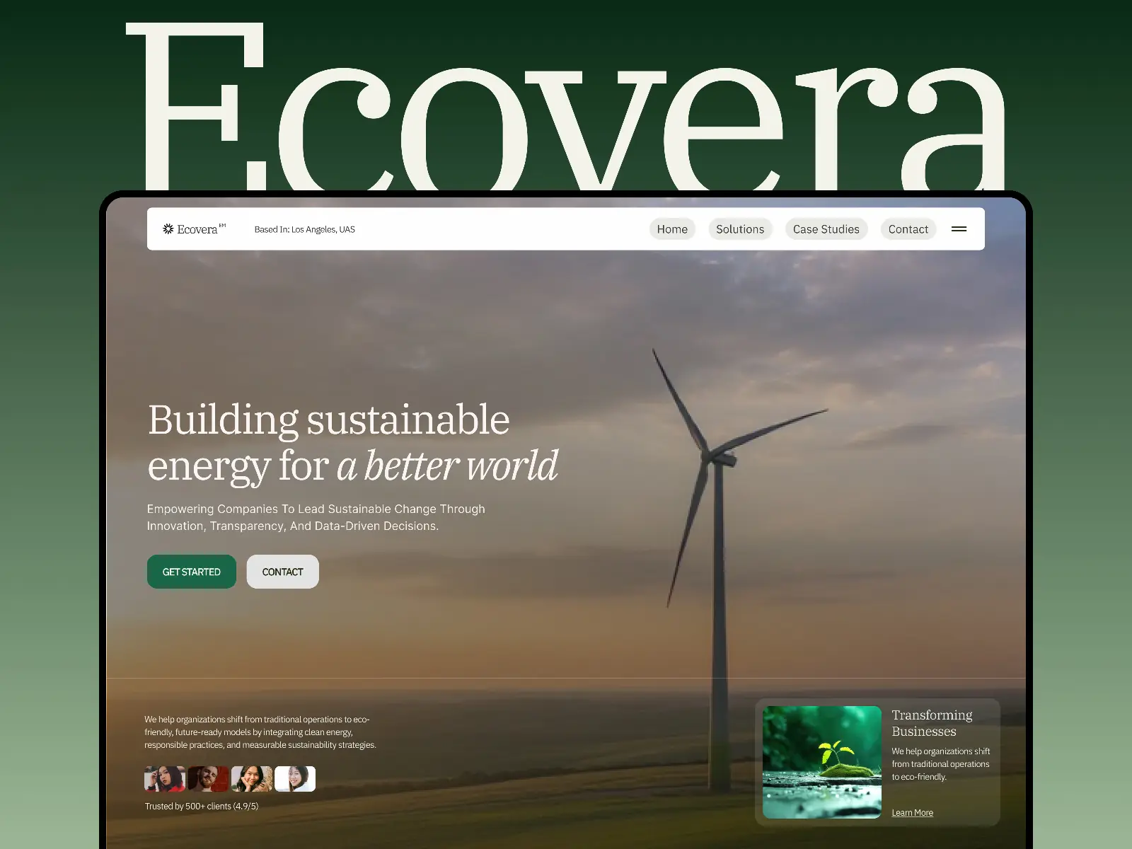 Ecovera — Eco-focused Framer template — Framigo Studio Framer Template