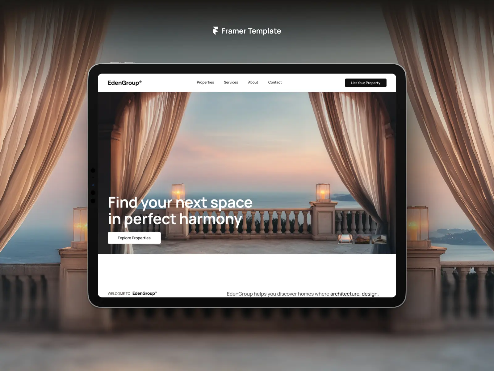 EdenGroup® — Premium Real Estate Framer Templat — José Casal Framer Template