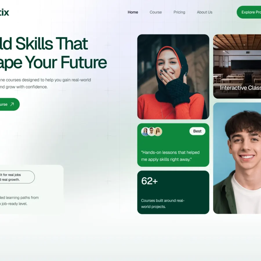 Eductix — Online Course Landing Page — Pixcut Studio LLC Framer Template