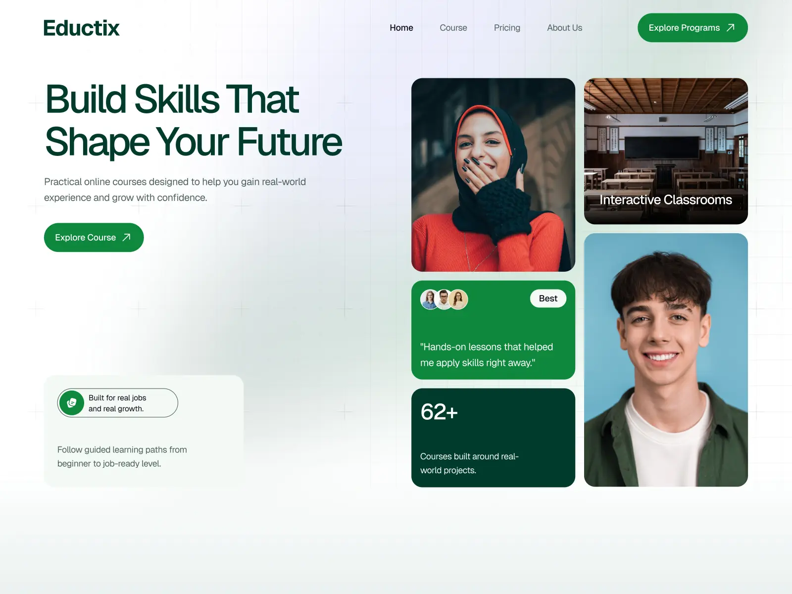 Eductix — Online Course Landing Page — Pixcut Studio LLC Framer Template