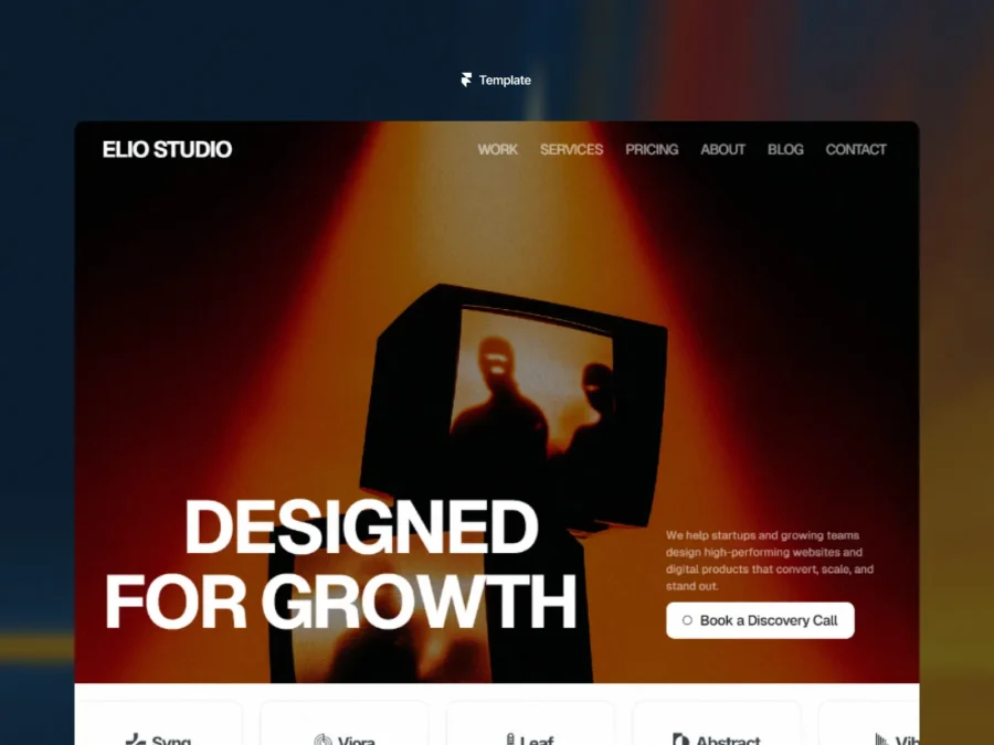 Elio Studio — A premium agency website template — Akriti Jaiswal Framer Template
