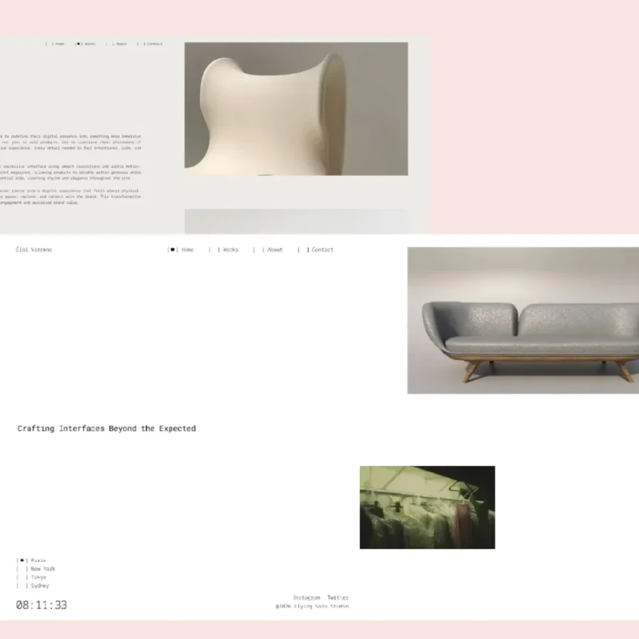 Éloi Varenne — Minimal Portfolio Template — Flying Solo Framer Template