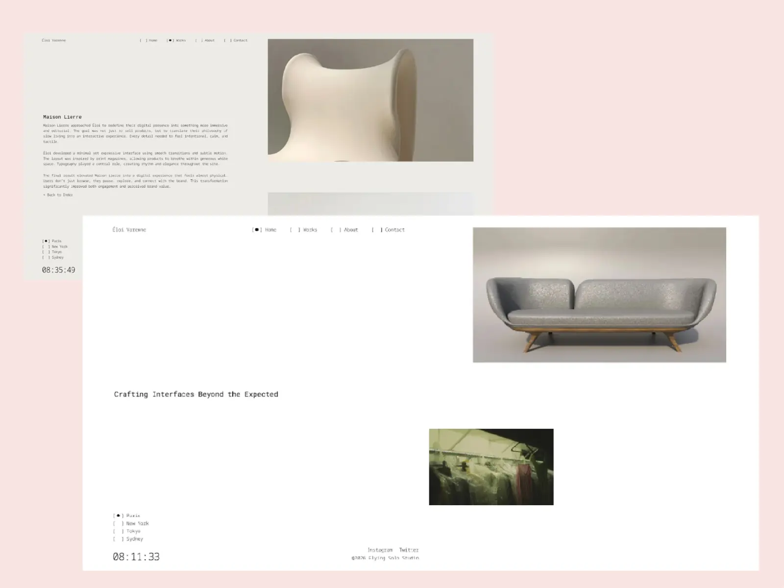 Éloi Varenne — Minimal Portfolio Template — Flying Solo Framer Template