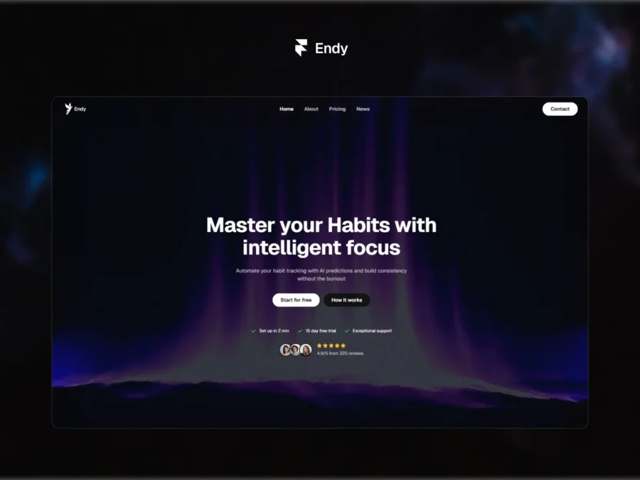 Endy — AI SaaS Website Template — Mehdi Framer Template