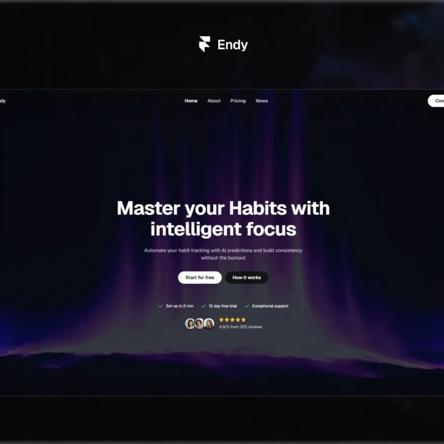 Endy — AI SaaS Website Template — Mehdi Framer Template