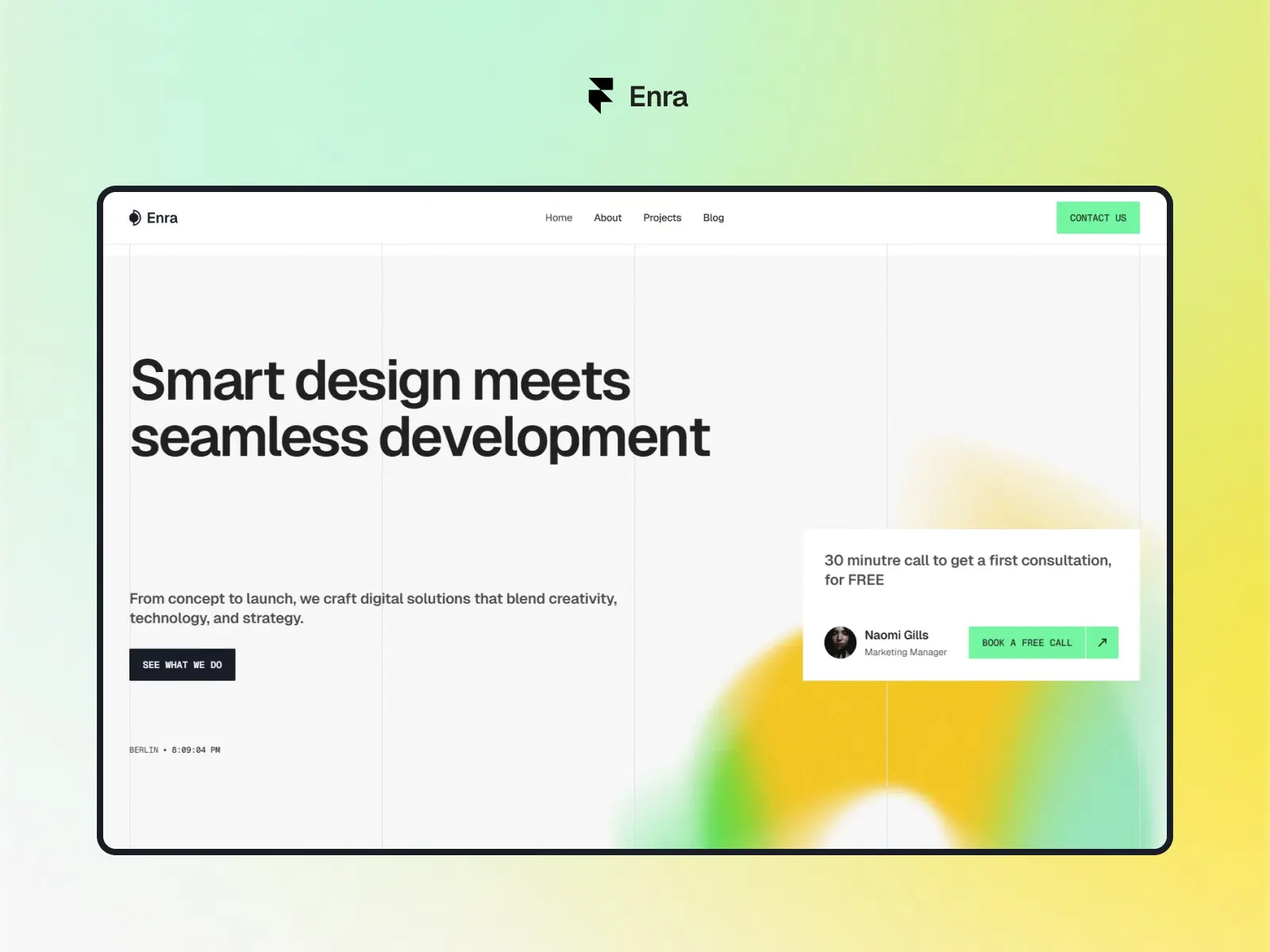 Enra — Creative Digital Agency Template — Mehdi Tra Framer Template