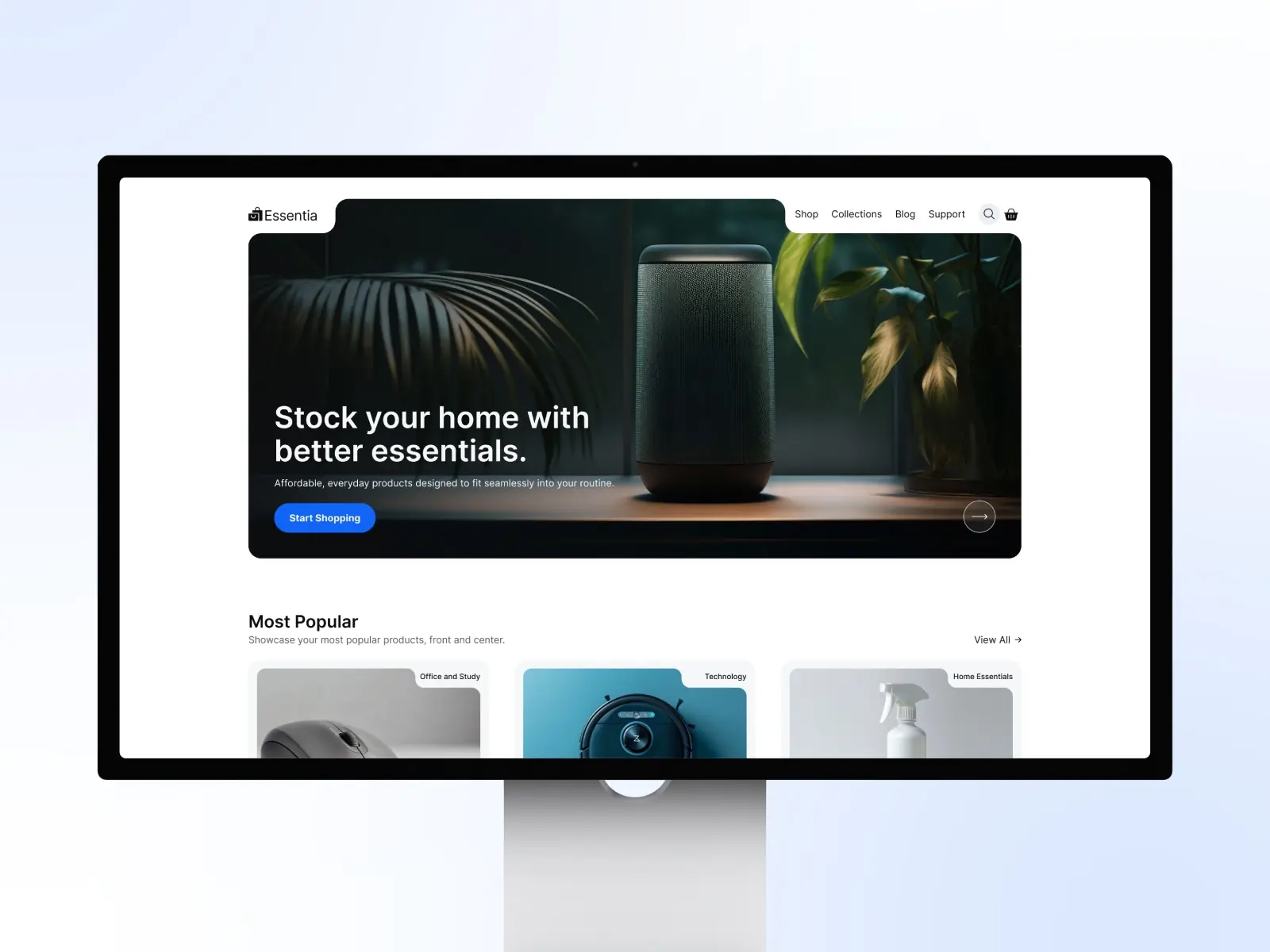 Essentiaa — Ecommerce — Mahmudul Hasan Framer Template