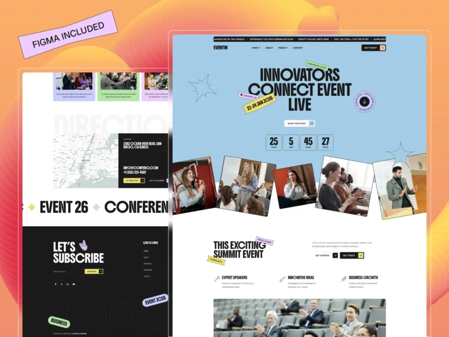 Eventin — Event Showcase Framer Template — Template Munk Framer Template