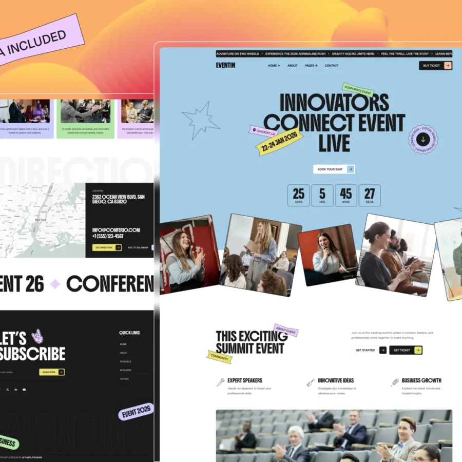 Eventin — Event Showcase Framer Template — Template Munk Framer Template