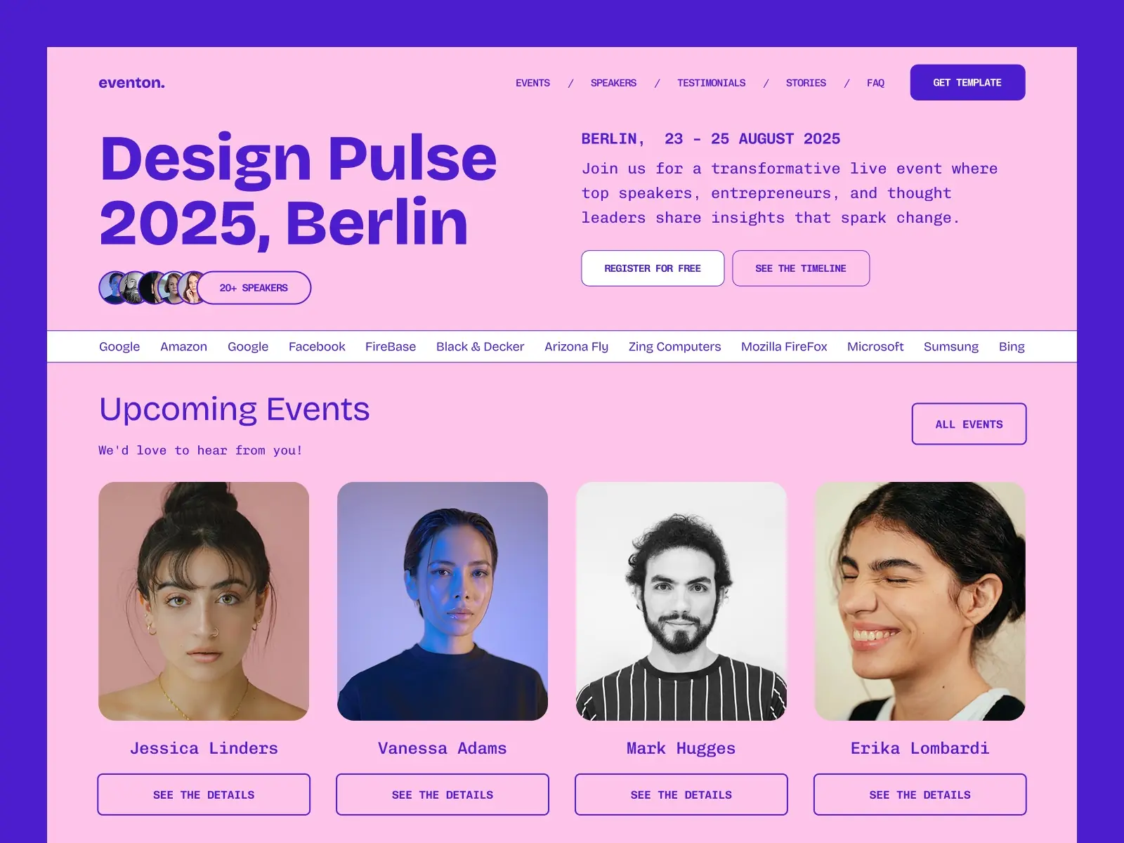Eventon — Framer Template for Live Events — giomak Framer Template