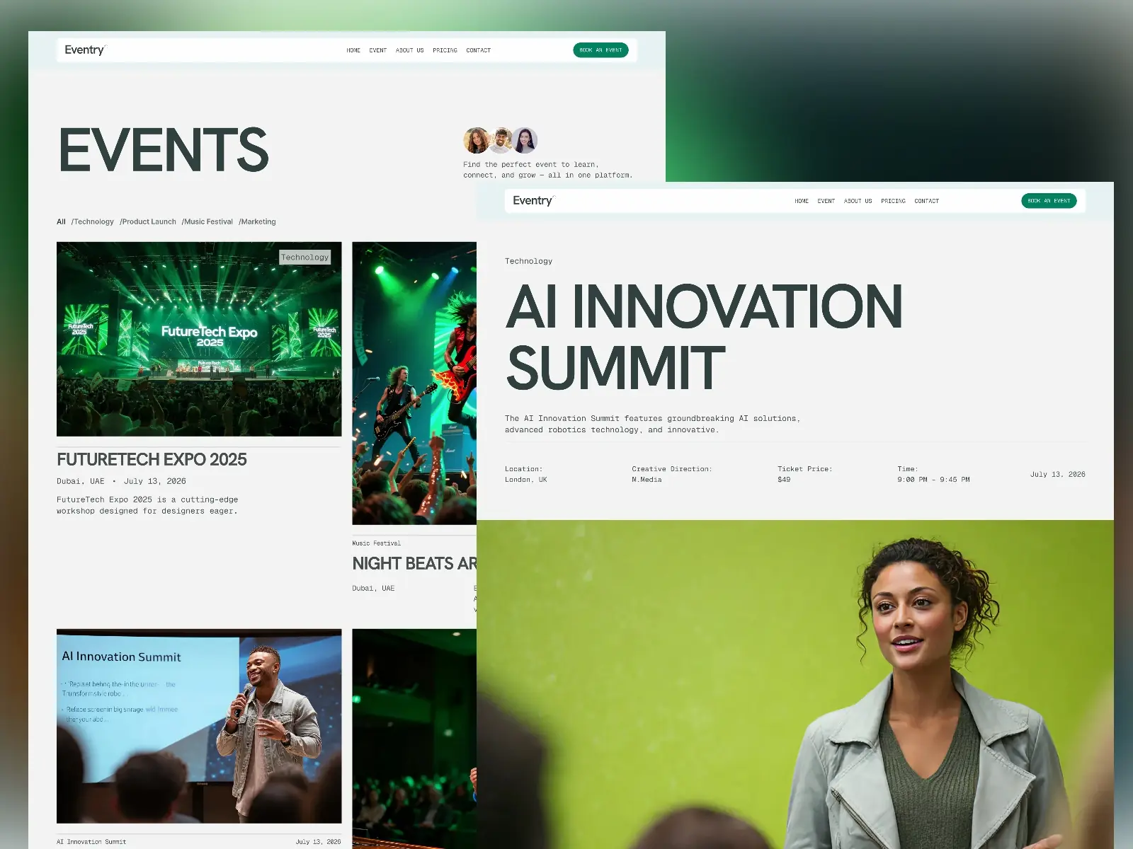 Eventry — Event Booking Framer Template