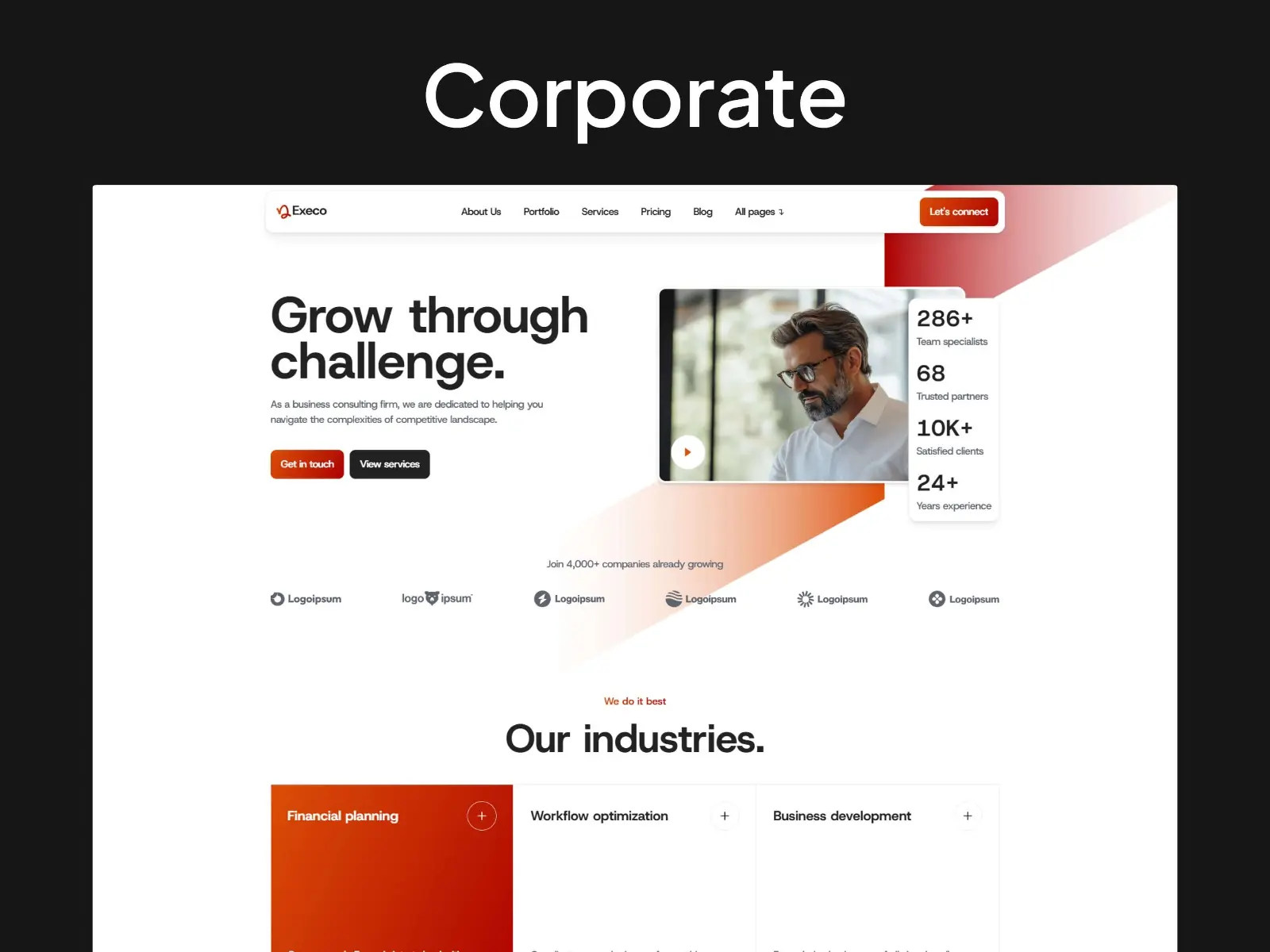 Execo — Corporate Business Website — fourtwelve Framer Template