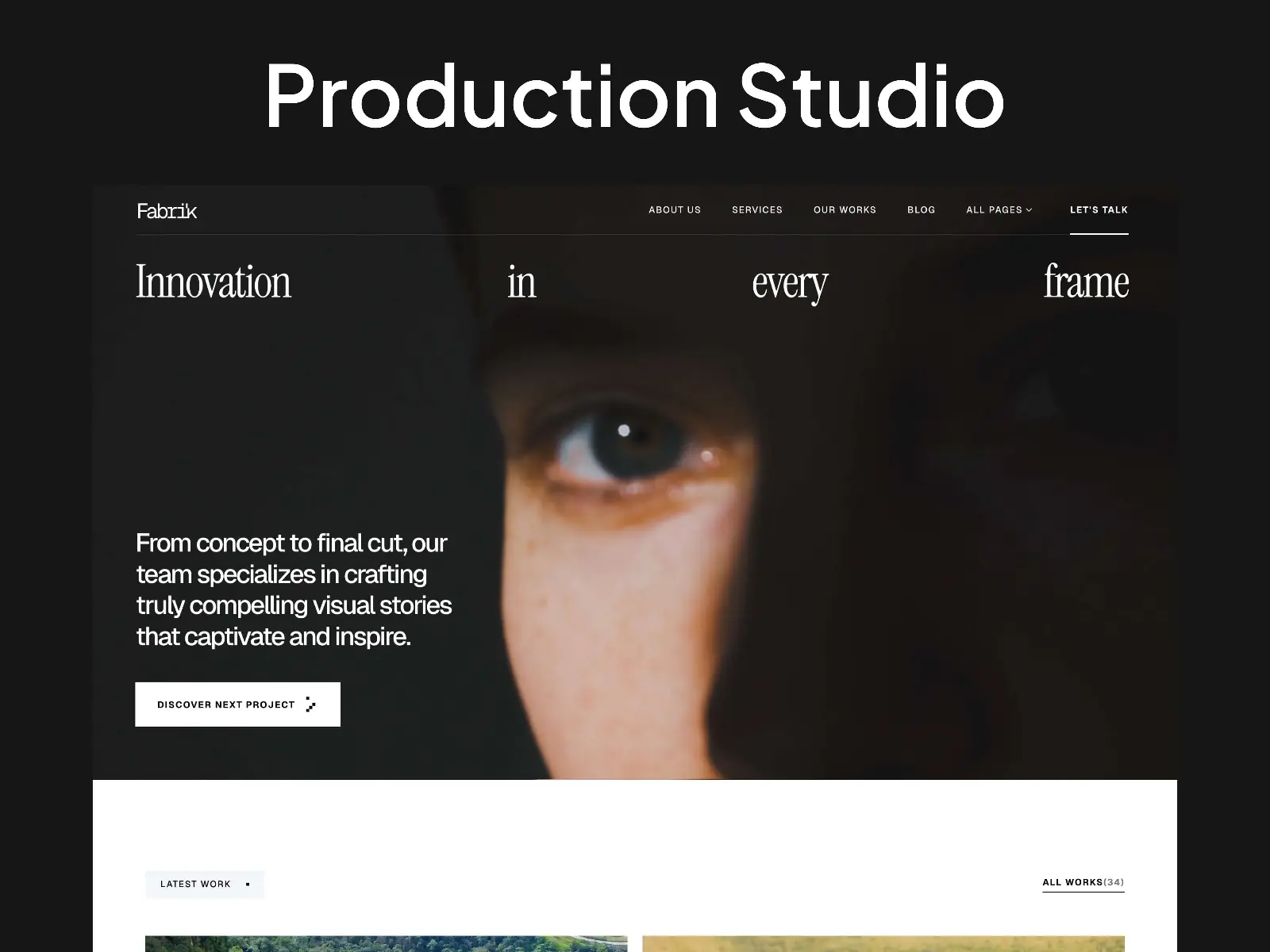 Fabrik — Video Production Studio Template — fourtwelve Framer Template