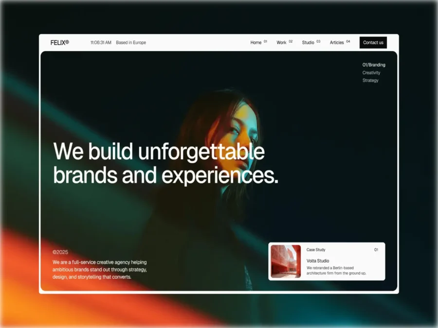 Felix® — Premium Creative Agency Template — Sarthak Verma Framer Template