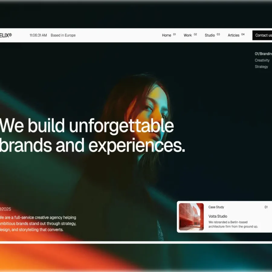 Felix® — Premium Creative Agency Template — Sarthak Verma Framer Template