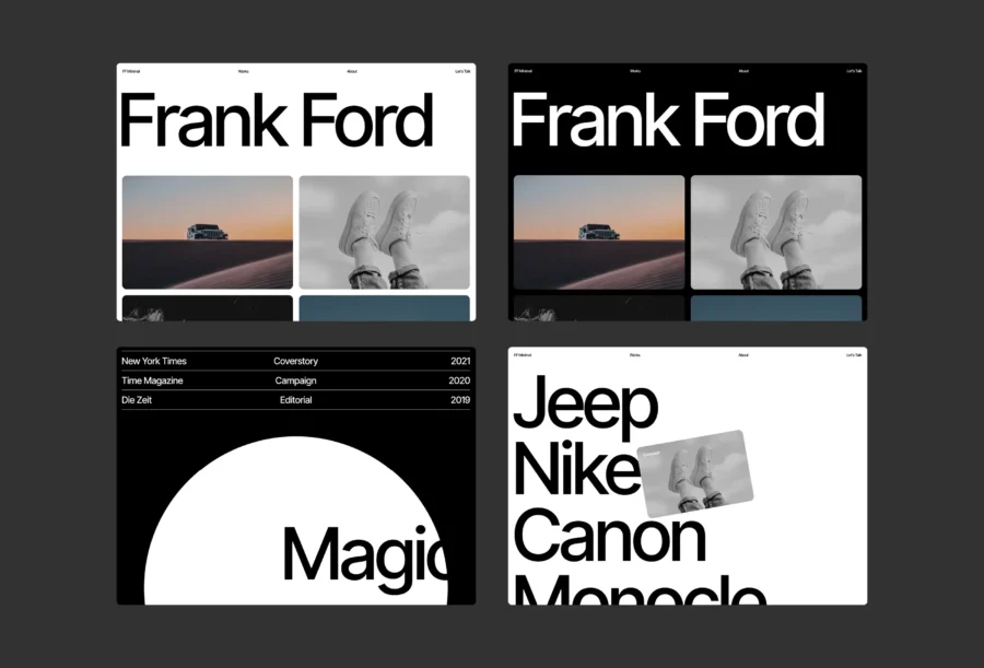 FFMinimal — Minimalist Portfolio Template — Favorit × Frame Framer Template