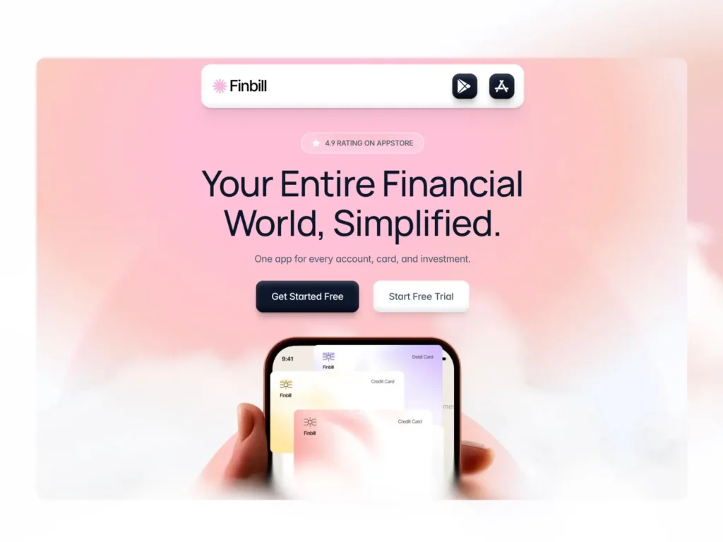 Finbill — Premium Fintech & SaaS App Landing - Framer Templates Marketplace