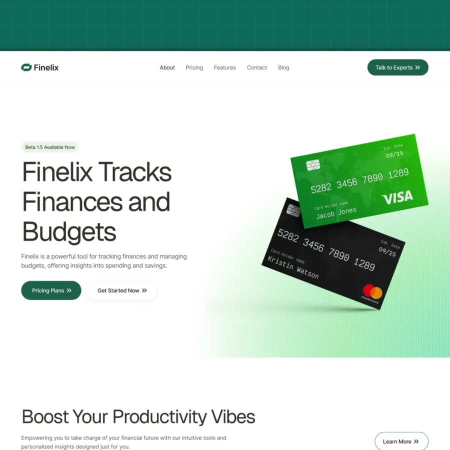 Finelix — Smarter Way to Handle Your Finance — Design Monks Framer Template