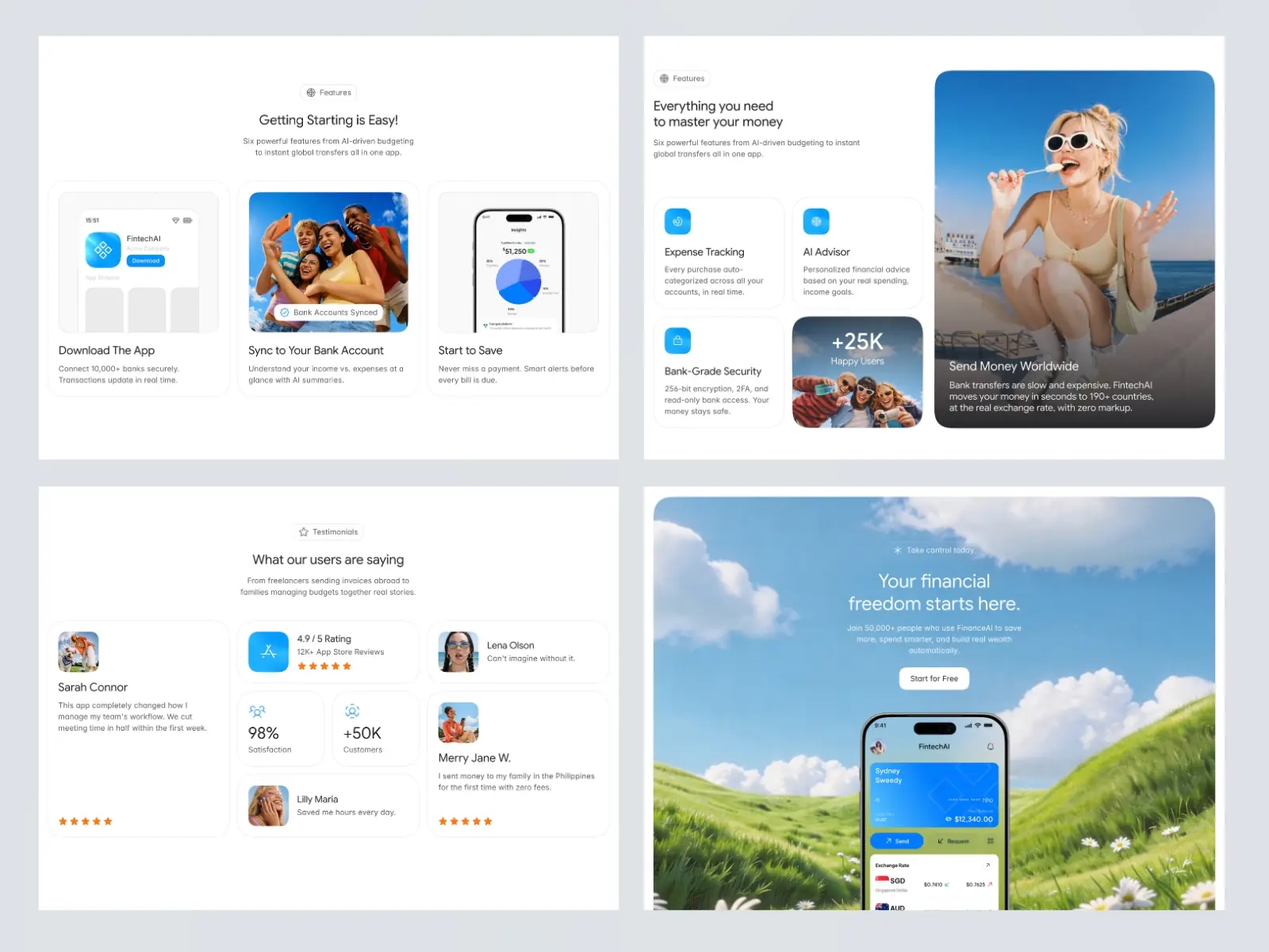 FineTech — Finance App Landing Page Template