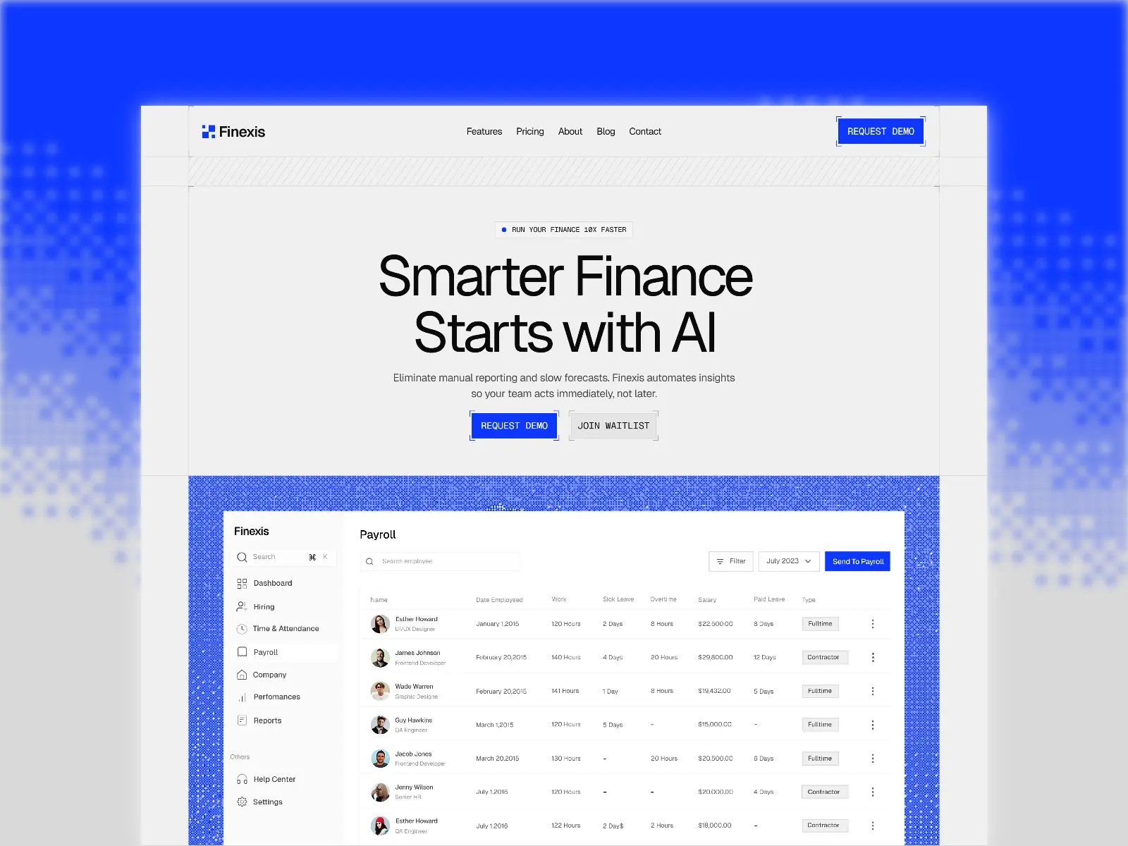 Finexis — Premium AI SaaS Template — Areeba Nazim Framer Template
