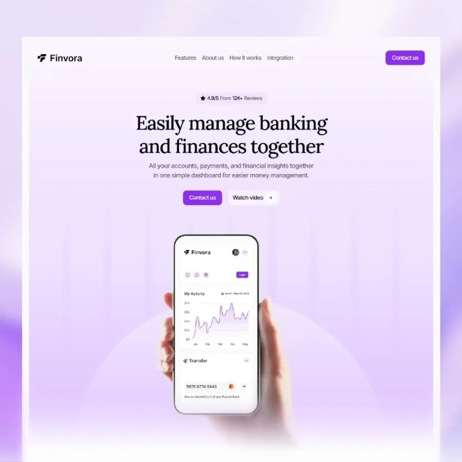 Finvora — Finance SaaS Framer Template — Mudasir Hussain Framer Template