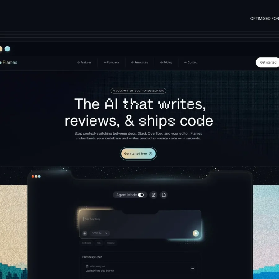 Flames — AI SaaS Template for Dev Tools — Design Tick Framer Template