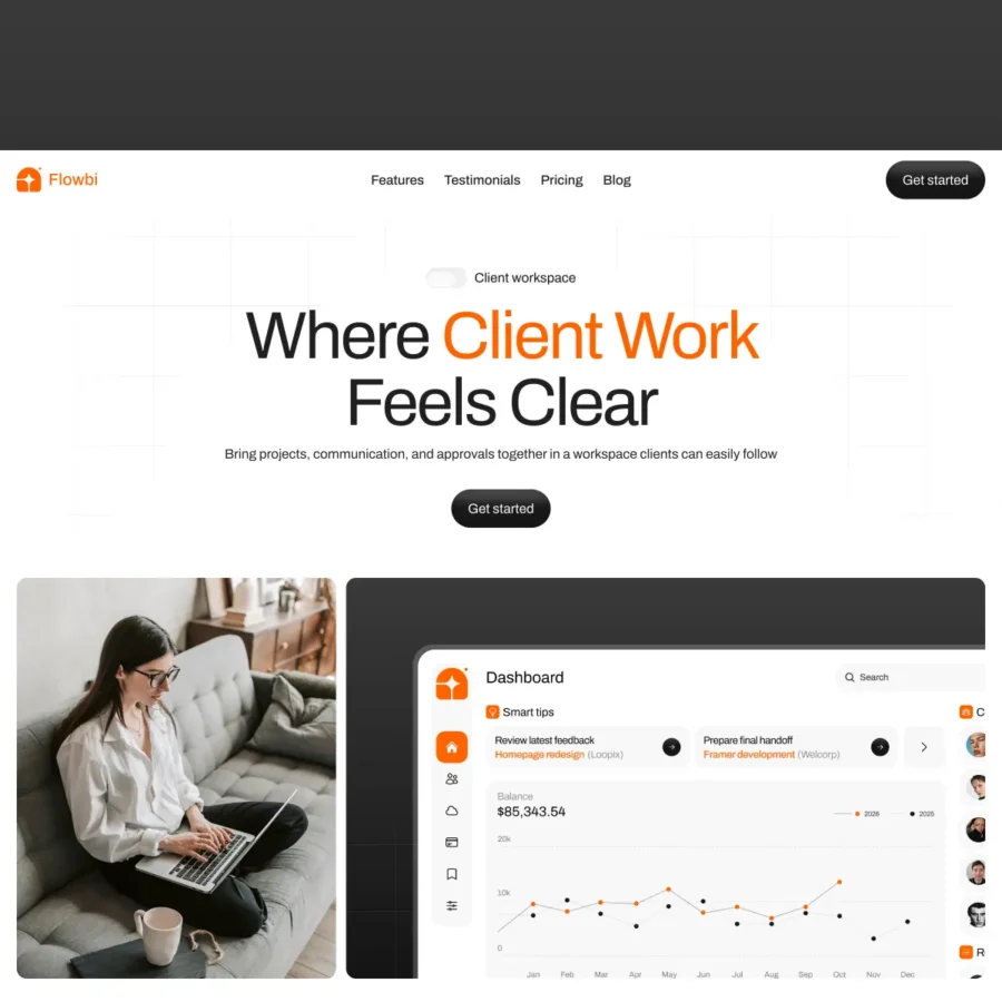 Flowbi — SaaS Landing Page Template — Artem Meshkov Framer Template