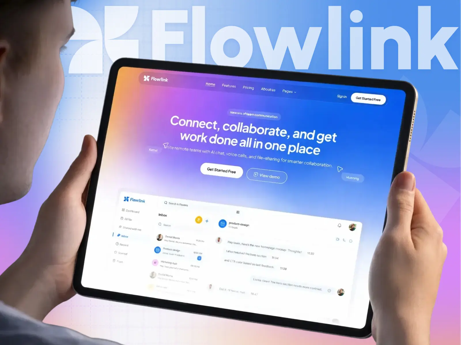 Flowlink — Where teams connect & collaborate — Ui Mile Framer Template