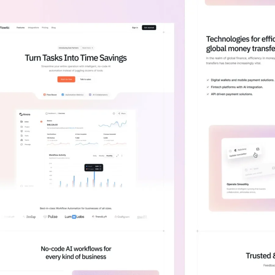 Flowtic — SaaS & Startup Website — Framerbite Framer Template