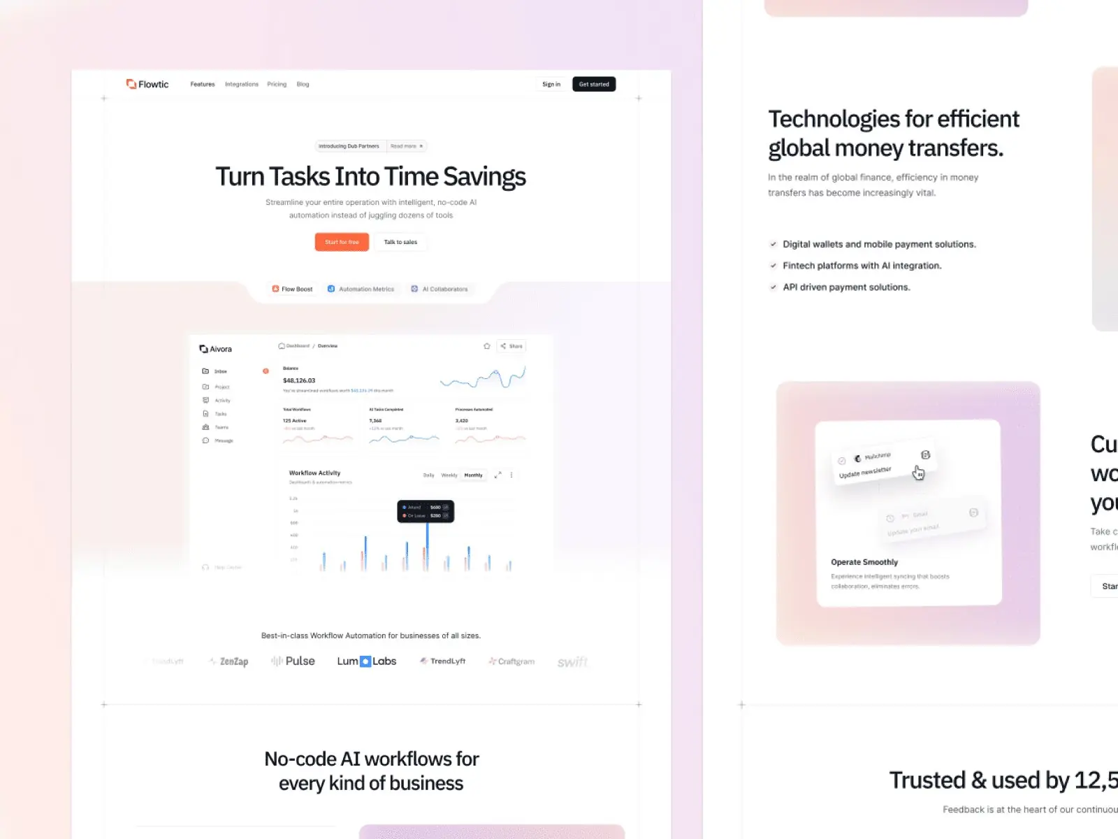Flowtic — SaaS & Startup Website — Framerbite Framer Template