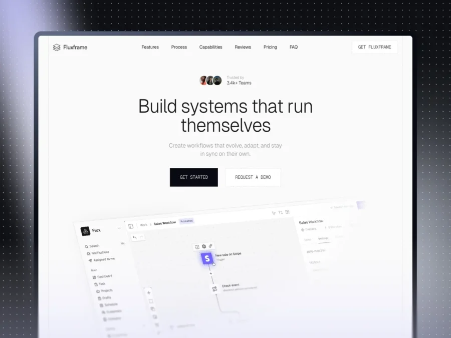 Fluxframe — Animated SaaS Landing Page — Brice Deguigne Framer Template