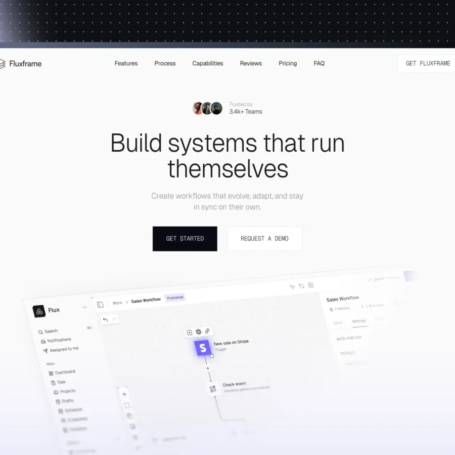 Fluxframe — Animated SaaS Landing Page — Brice Deguigne Framer Template
