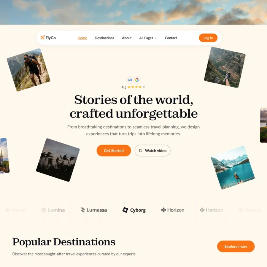 FlyGo — Travel & Tour Agency Website — Ui Hive Framer Template