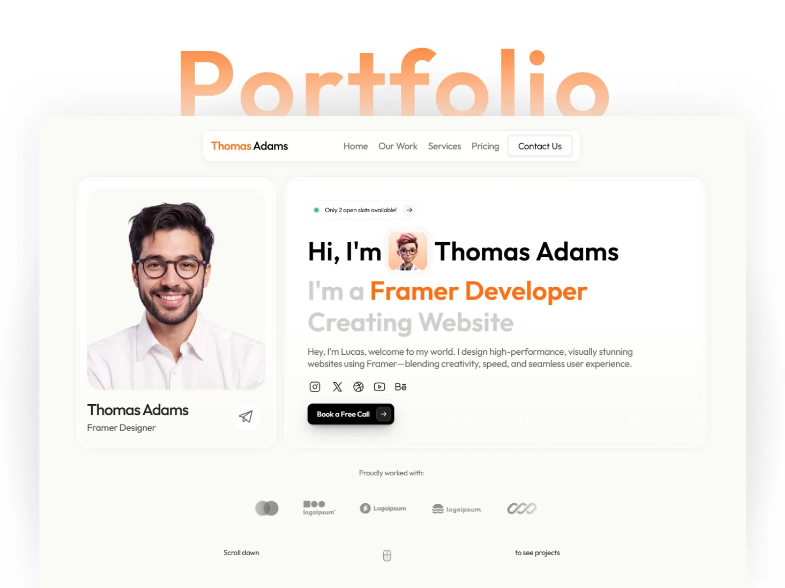 Folioxa — Portfolio Landing Page