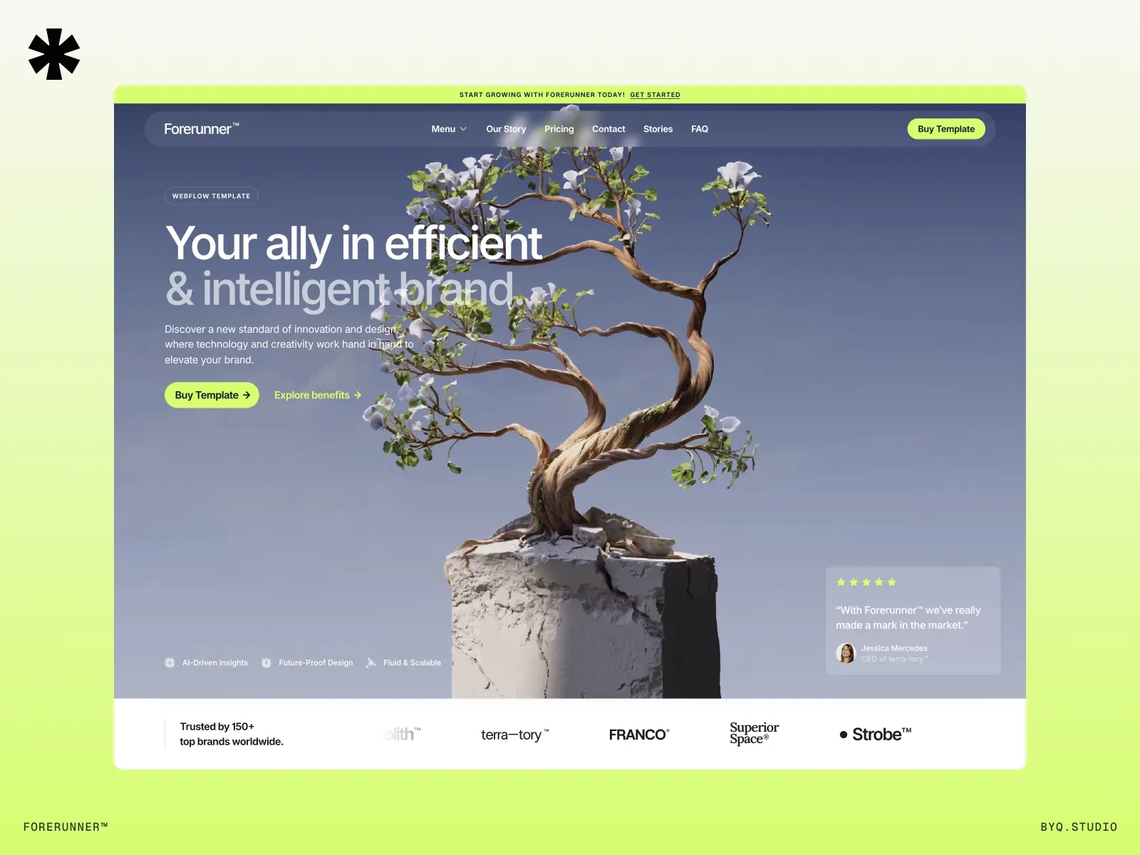 Forerunner™ — Bold, modular, made to move fast — BYQ Studio Framer Template