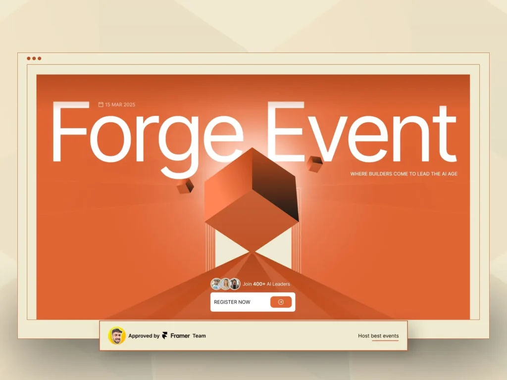 Forge Event — AI Conference & Tech Event Framer - Framer Templates ...