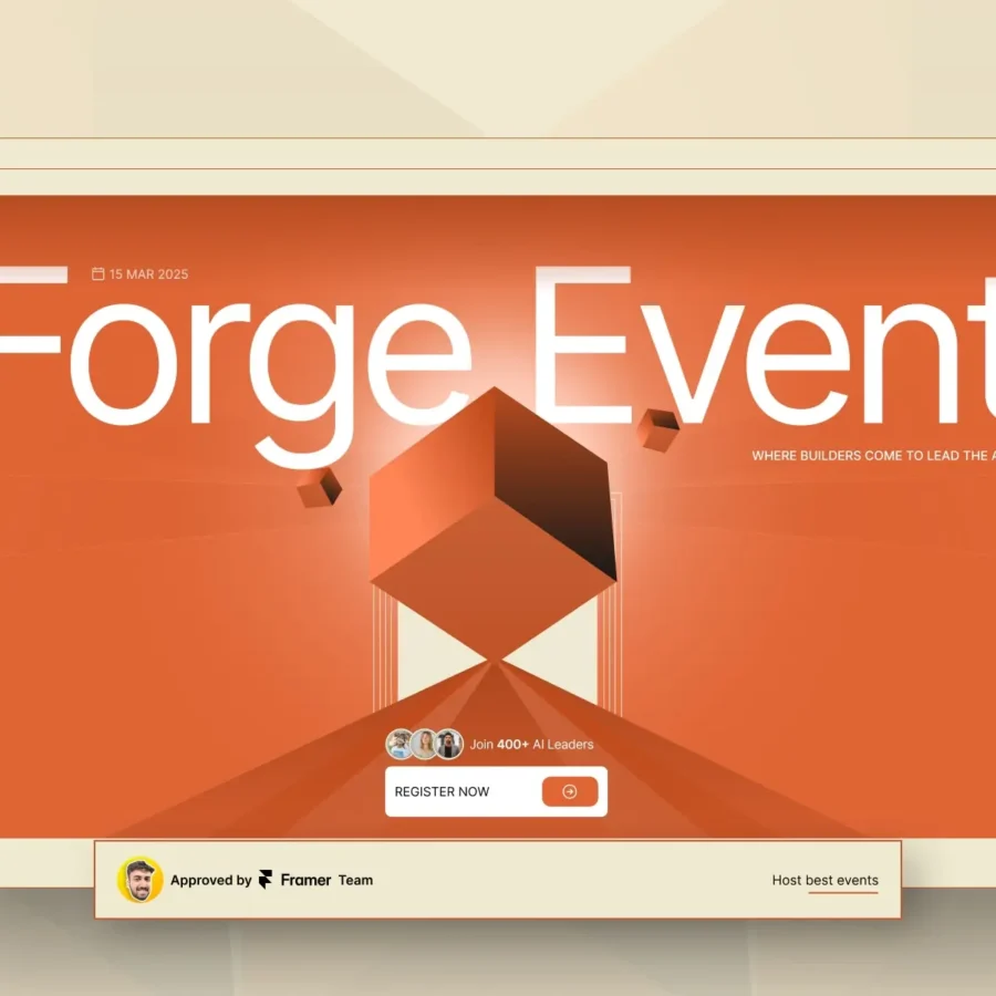 Forge Event — AI Conference & Tech Event Framer — Design Tick Framer Template