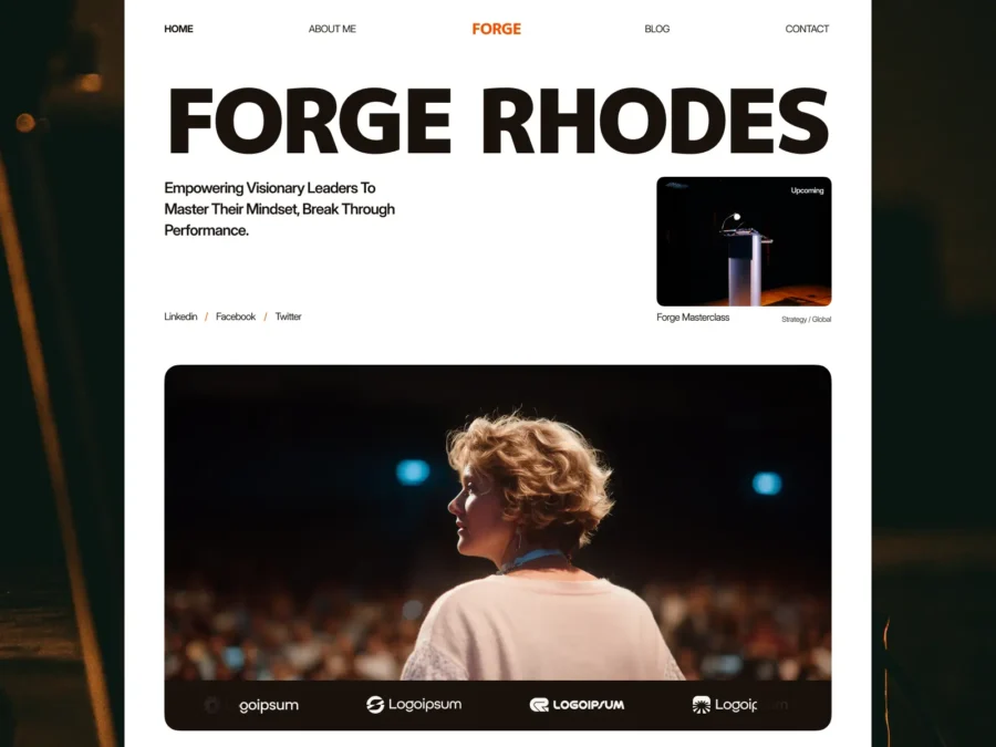 FORGE RHODES — Build Authority. Command the Stage — Mr. Framer Framer Template
