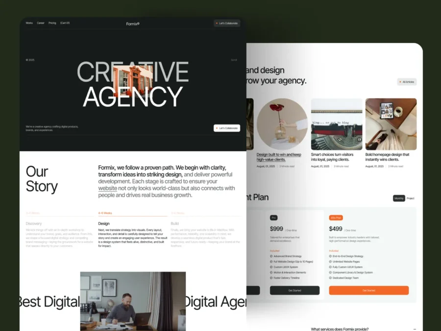 Formix Co — Portfolio & Creative Agency — Waida Studio Framer Template