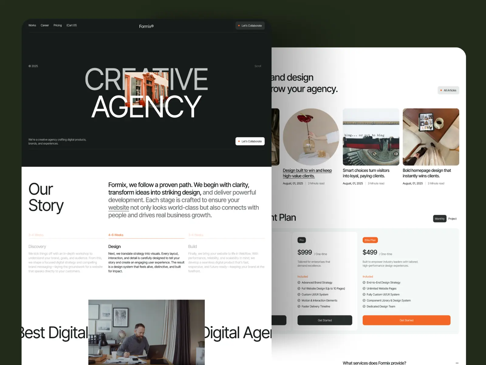 Formix Co — Portfolio & Creative Agency — Waida Studio Framer Template