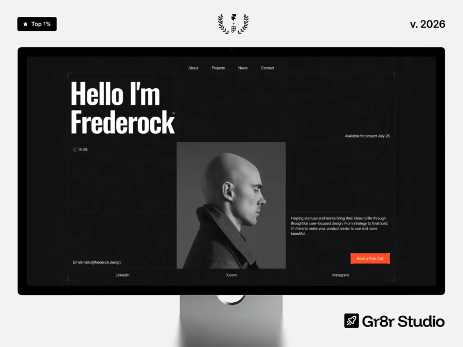 Frederock — Personal Portfolio Framer Template — Tanjim Islam Framer Template