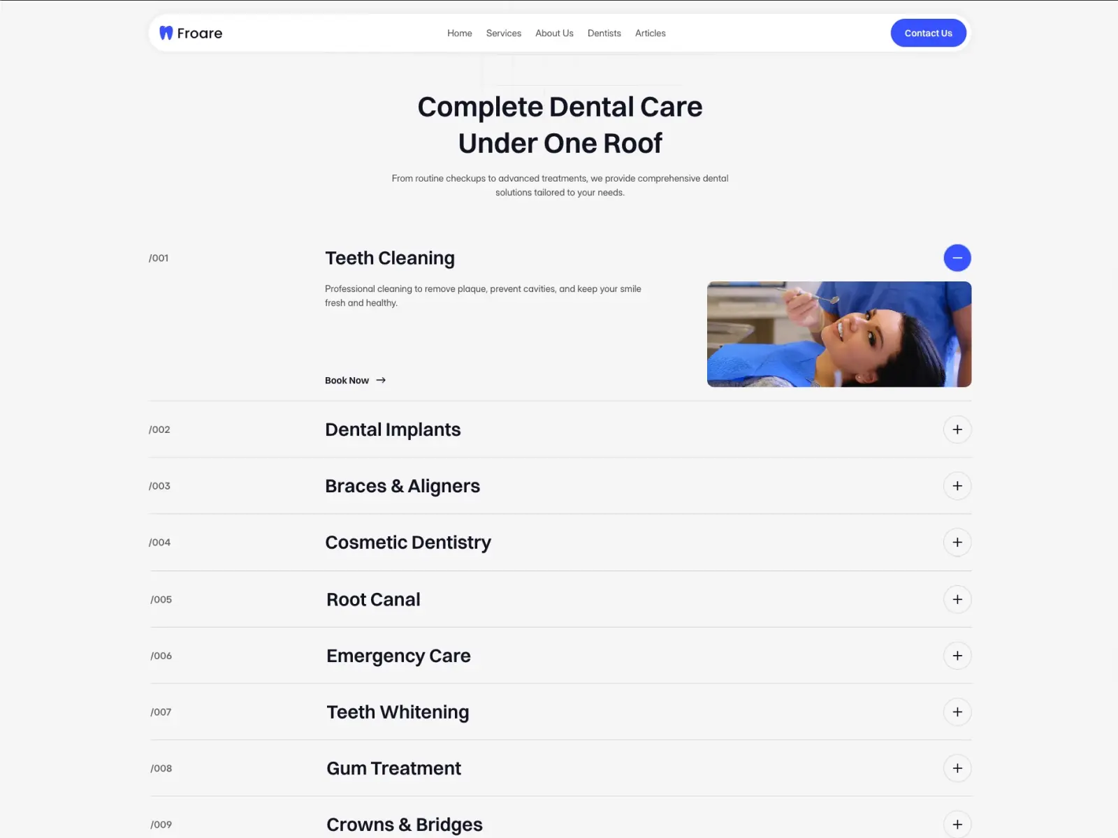 Froare — Dental Clinic Website Template