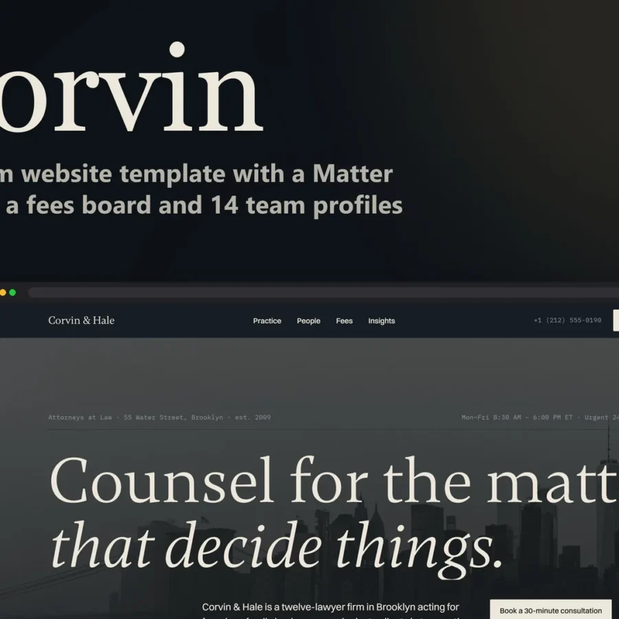 Corvin — Adam Kansky Framer Template