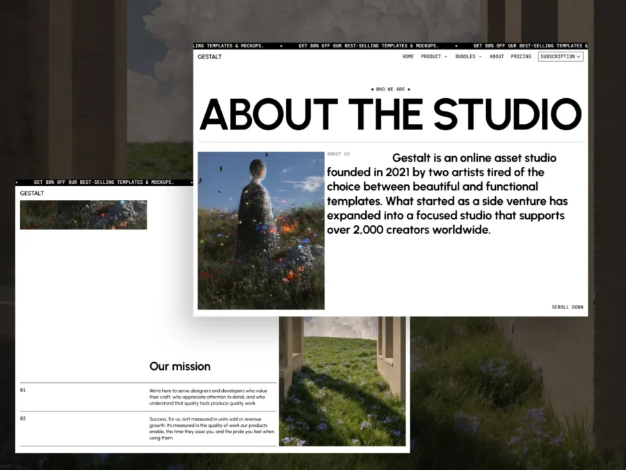 Gestalt — Premium E-Commerce Template — Huehaus Studio Framer Template
