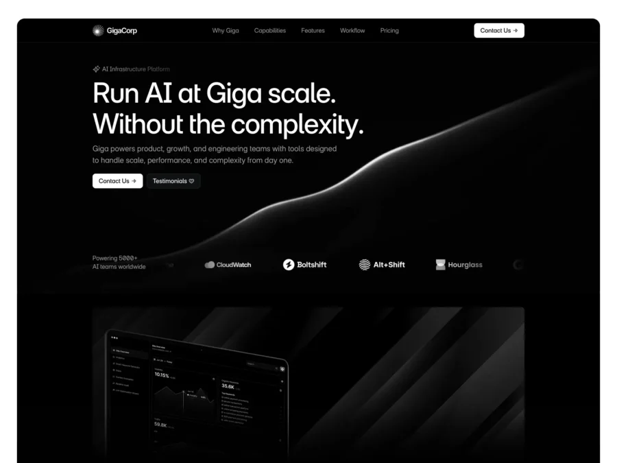 Giga — AI Landing Page Template — Shahrukh Qureshi Framer Template